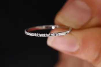 Novi modni par prsten kreativni jedan red dijamantni prsten pun kristal cirkon prsten mikro dijamantni prsten 925 silver