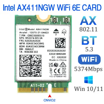 Wi-Fi 6E AX411 za Informacije AX411NGW WIFI mreže karticu CNvio2 802.11 sekiru za 2,4/5/6GHz Bluetooth 5.3 BT5.3 za Pobijediti 10 11