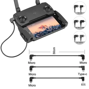 OTG Podatke Kabl za DJI Mavic 2 Pro Zoom Mini SE Iskra Mavic ZRAK Drona IOS tip-C Mikro-USB Adapter Žicu Veza Tableta Telefon