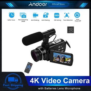 Andoer Digitalnu Kameru 4K Ručnim DV Kameru sa NP-40 Baterija 0.45 X Široki Ugao Leća sa Makro Mikrofon Anti-Trese