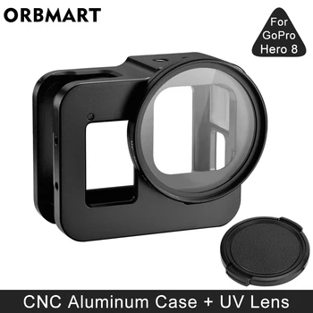 Aluminijske Legure Zaštitne Slučaj za GoPro Heroj 8 Crni Metal Slučaj Okvir Kavez + UV Objektiv Filter za Profesionalac 8 Kameru Pribor