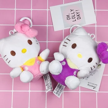 Hello Kitty Kawaii Sanrio Privjesak za ključeve 10Cm Plišane Igračke Sladak Punjene Crtani Plushes Privjesak Poklone za Devojke Prijatelji Djecu