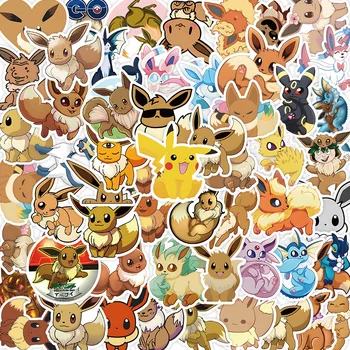 52 Novi Pokémon Eevee Sladak Animaciju Naljepnice Vodootporne Laptop Prtljag Auto Priručnik Naljepnice Ukrasni Igracke