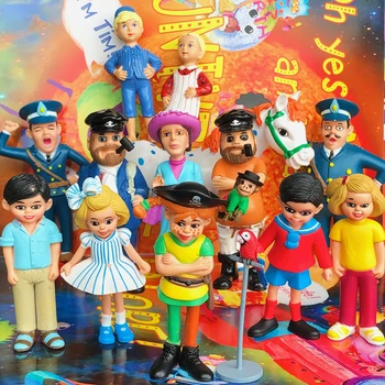 Pippis Longstockings Kawaii Mini Lutku Kapetan Policije Pirati Papagaja Action Model Igračke Kolekciju Figuricu Igračke Deci Poklone