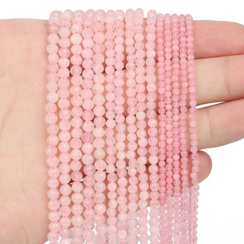 Prirodno Kamen Talenata Mali 2 3 4 mm Perle Rose Roze Quartzs Perle Struka Perle za Nakit Pravi 