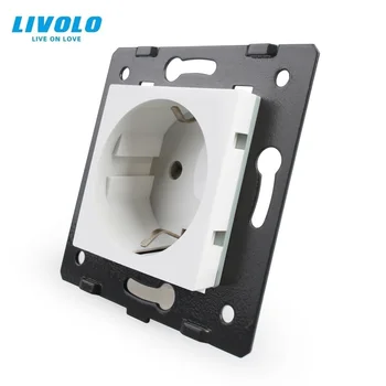 Livolo Socket DIY Dijelove, Bijeli Plastični Materijala, EU standard, Funkciju Ključ Za EU Utičnicu, VL-C7-C1EU-11