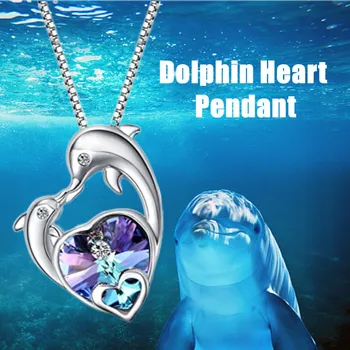 Slatki Način Prihod u Obliku Srca Delfina Privjesak Ogrlicu Dame Godišnjicu Rođendan Majka je Dan Okean Nakit Dar