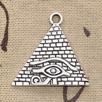 8pcs Šarm Egipatski Piramida Oko Horus 30x31mm Antikviteta Srebrne Boje Priveske Pravi DIY Ručno Tibetanski Srebrne Boje Nakit
