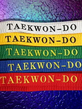 Vez Taekwondo Pojas WTF ITF Boks Pojas Steznik Širina 4cm Student Test Bijelo Žute Green, Plavi, Crveni Izmjene Logo