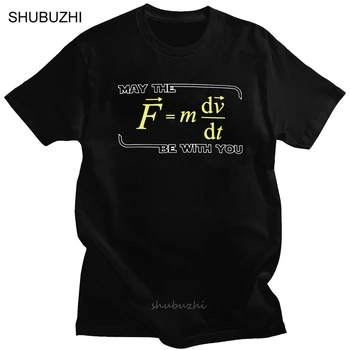 Neka (F=mdv/dp) Biti Sa Tobom T Majice za Muškarce Čista Pamuka Smiješno Fizike Nauka majice na Kratke Rukave Matematike Tee Slobodno majicu