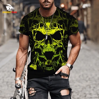 Ljeto Majicu 3D Otisak Lični Bager Obrazac za disanje Udobno Ljudi Majicu Slobodi Kratki Rukav Prevelike Najviše