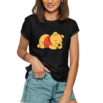 Žene Grafički Winnie Pooh Slatka Djevojka iz Crtića Kratki Rukav Ljeto Dama Odeće Najviše Majice Žena majice na Kawaii Majicu