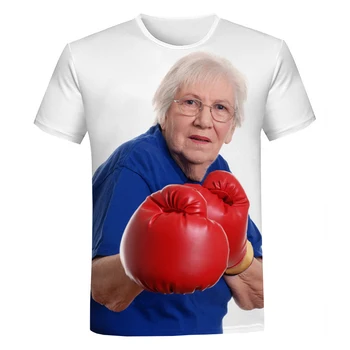 Smiješno Majice Starije Dame Boks Memes 3D Otisak Streetwear Muškarci, Žene, Opušteno Modi Velike T Majice Djeca Majice Odeće Najviše