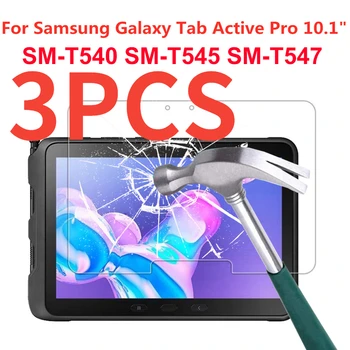 3PCS 9H Debelo Staklo Za Samsung Galaksiji Račun Aktivni Pro 10.1 Cm Ekran Zaštitnik SM-T540 T545 T547 HD Jasno Zaštitne Film
