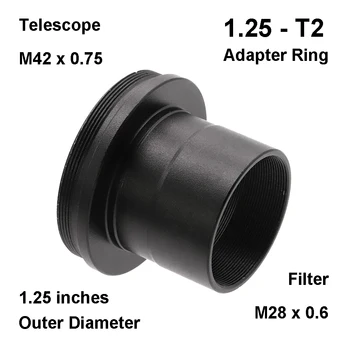 1.25 cm da T2 (M42 x 0.75) Teleskop da Kameru T T2 mount Adapter Cijev Prsten Aluminijske Legure sa M28 x od 0,6 Filter Nit