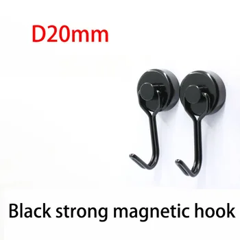 D20mm Crni Magnetsko Kuka Promjeru 20 NdFeB Retkih Magneti na Pecanje Neodymium Frižideru Trajno Magnet Hooks