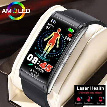2023 Nove Krvi Glukoze Monitor Zdravlje Pametan Gledati kako Ljudi EKG+PPG Krvni Pritisak Mjerenje IP68 Vodootporne Sport Dame smartwatch