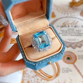 Vintage Ametist Obećaj Prsten 925 srebrni Angažman Vjenčani prsten Prstenje za žene Svadbeni Luksuz Prst Nakit Dar