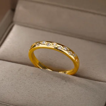 Geometrijske Cirkon Otvori Prstenje Za Žene Nerđajućeg Čelika Srebrne Boje Prst Prilagodljiva Prsten Jednostavno Nakit Poklon 2022