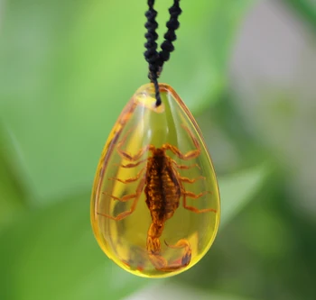 Prirodno Insekt Primerak Umjetna Amber Kralj Škorpiona Ogrlicu Privjesak Kreativan Ornament Djece je Dar