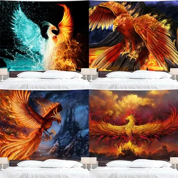 3D štampanje vatru phoenix zid visi sobi dnevnoj sobi hodnik mural tepih kući ukras visi tkanine ultraljubičastom tapiserije