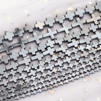 4-14mm Prirodni Kamen Perle Crnom Križu Hematit Slobodi Letac Perle za Nakit Pravi DIY Narukvicu Ogrlicu Ručno Pribor