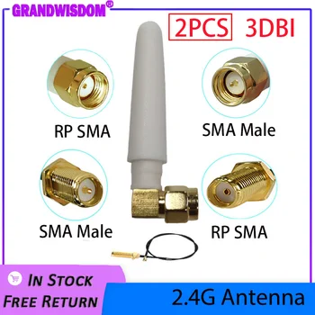 Za 2,4 GHz antenu 2pcs wifi SMA Muška ženska Veza 2~3dbi 2.4 MNOGO antena wi-fi Male Velicine antenne bijele antenas antene ruter