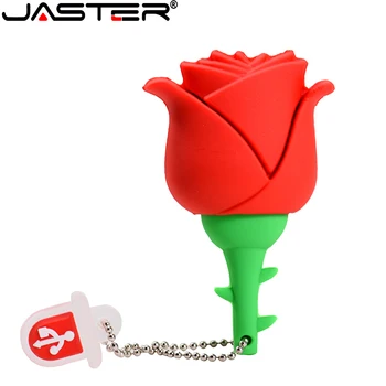 JASTER USB Rose cvijet Olovku voziti Crvena Plava stick Žute Roze za devojke poklon Pendrive Besplatno privezak 64GB 32GB