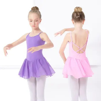 Balet Haljinu Devojke Dijete Balet Pobjegao Triko Roze Gimnastiku Triko Haljinu Majice Odijela za Djecu Šifona Suknje