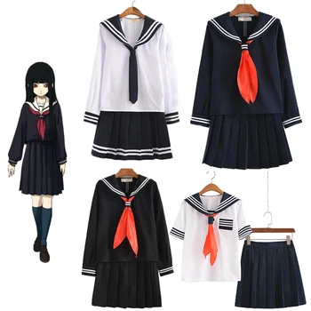 S-3XL Mornarsko Odijelo Školu Jigoku Shoujo Enma Ai Ljeto Uniformu Studenti Tkanine Najviše Suknje Džemper Animaciju Ludaca Kostime