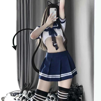 Novi veliki Veličine Japanski Školu Devojka Kostime Ženama Seksi Ludaca donje Rublje Uniformu sa Mini Suknju Navijačica Kostim Mornarsko odijelo