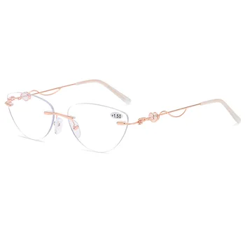 Frameless Naočare za Žene Anti Plavo Svjetlo Kristal Metal Presbyopia Naočale +1.0+1.5+2+2.5+3+3.5+4.0