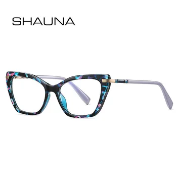 SHAUNA Anti-Plavo Svjetlo Proljeće Ovise TR90 Mode Žena Mačka Oko Optički Naočale Okvira