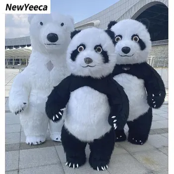 Ogromni Panda Naduvavanje Kostim Ulici Smiješno Polarni Medvjed Maskota Kostimirana Zabava Ludaca Luksuzan Lutka Na Naduvavanje Kostim Maskote
