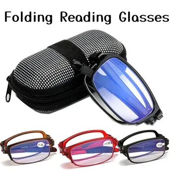 Plavo Svjetlo Blokira Rasklapanje Naočare sa Kutiju Ultralight TR Okvir Foldable Naočale Muškarci, Žene, Retro Presbyopia Naočale