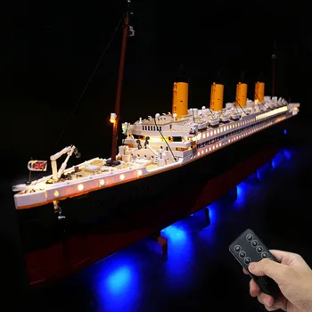 Svetlo je Spremno Za 10294 Titanik Cvecaru Kalup Brod Bloka Sa Daljinskim (samo VODIO uključena)