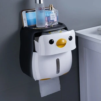 Zid Je Uzjahao Toalet Papir Držač Pingvin Maramice Drži Vodu Kupatilo Police Kutiji Prenosni Wc Roll Držač