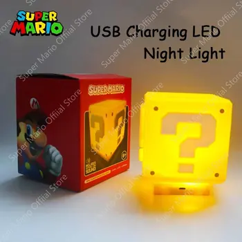 Super Mario Bros DOVEO Pitanje Mark Brick Svetlo USB Naplaćivati Lampe Ukrasni Svjetlo Djeca Djece Rođendan bozicne Poklone