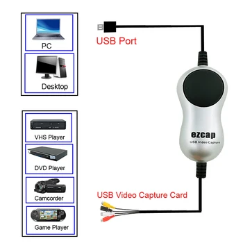 Ezcap 170 USB2.0 HD Video Hvatanje TV DVD VHS DVR Adapter Diktafon Lopova Pretvarač Analogni Video Audio da Digitalno za 10 Prozore