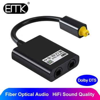 EMK Toslink Razdjelnik 1 u 2 Optički Audio Razdjelnik Digitalnu Kabelsku Optički Kabl SPDIF Optički Audio Distributer za TV, DVD