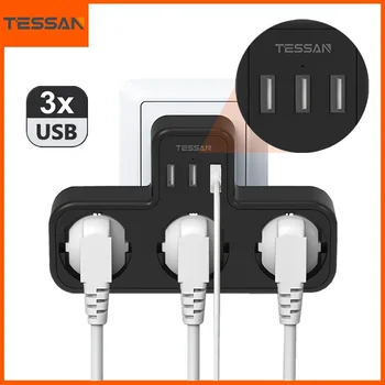 TESSAN EU Uključi Multi Kuće Utičnicu Extender sa USB Portove Evropi Koreji Uključi Multi-step Tee Socket Adapter Punjac za Kuci