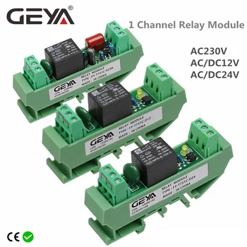 GEYA 1 Kanal Relej Modul AC/DC 5V 24V 12V 48V 110V 230VAC Din Ogradu Montirane GSM Relej Kontrolu Tajmer Modul