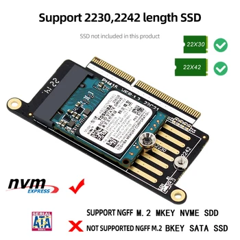 M Ključ NVMe M2 SSD Adapter Karticu za 2230/2242 SSD SSD Preobratiti Adapter Karticu za Nadogradnju MACBOOK PRO 2016/2017 A1708