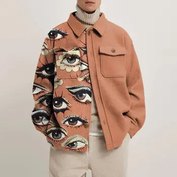 Oči Otisak Guba Ljudi Jakne Red-dole Ogrlicu Košulje 2022 Proljeće Jesen Mode Džemper Najviše Opušteno Streetwear Engleskoj Stil