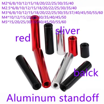 5-10pcs/mnogo M2 m2.5 m3 m4 m5 crveno crne iver rundu aluminijuma zastoj Kolumnu šipke Rundu Aluminijuma Letac za RC multirotors