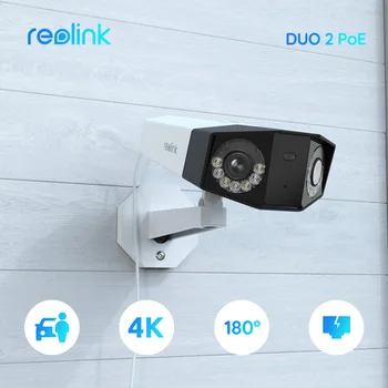 Reolink Duo 2 Niz Dvojno Objektiv 4K PoE Sigurnosne Kamere 6MP WiFi na Otvorenom IP Cam 2K+ 4G LTE Baterija Kući Video Nadzornih Kamera