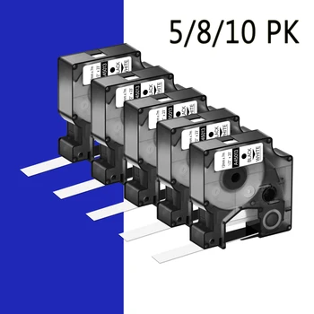 5/8/10PK Crno Na Bijeloj 12mm A45013 Etiketu Kasetu Kompatibilni za Dymo D1 Etiketu Printer 100 120P 150 155 160 LabelManager